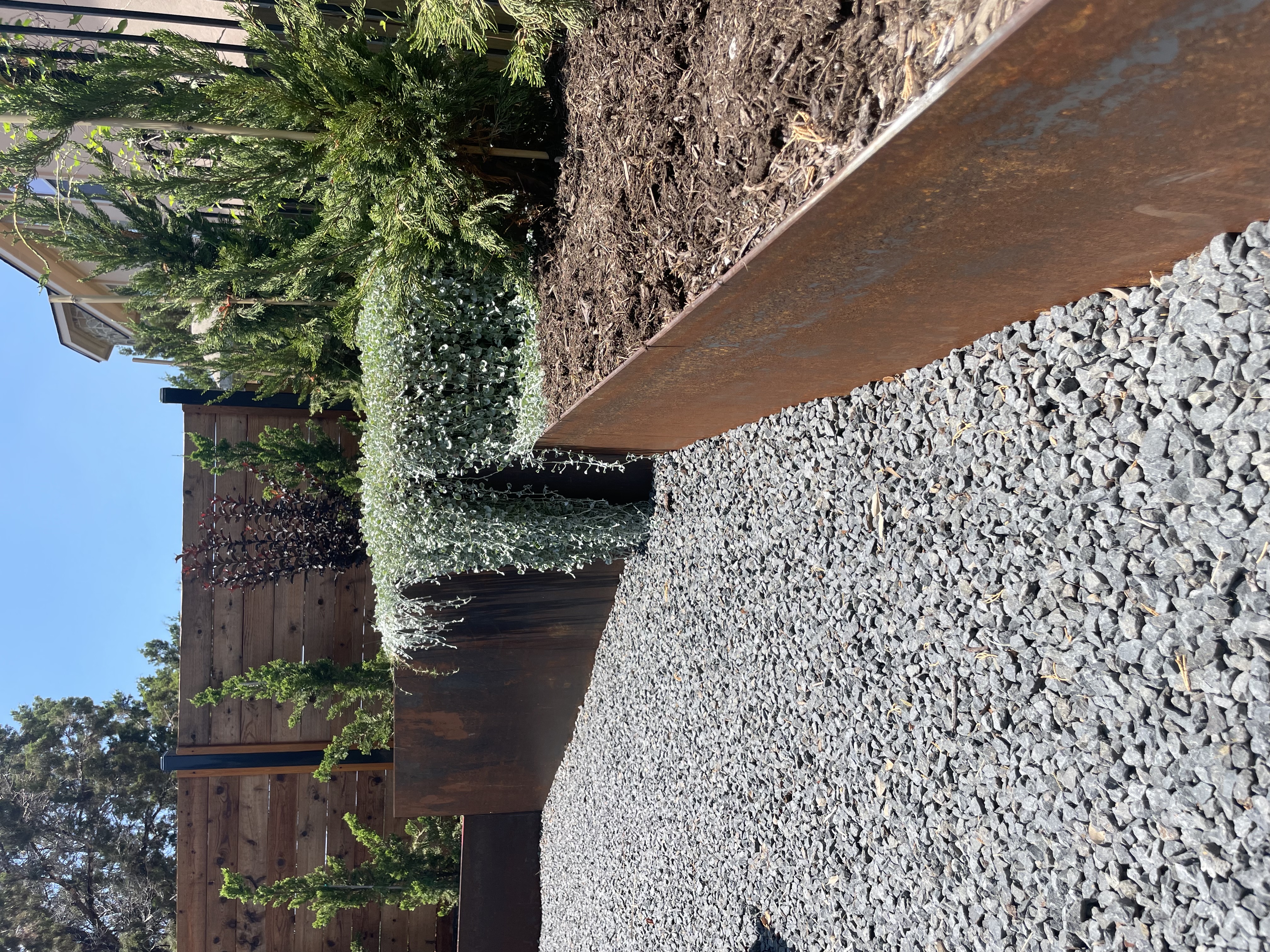 Custom steelwork in a landscape